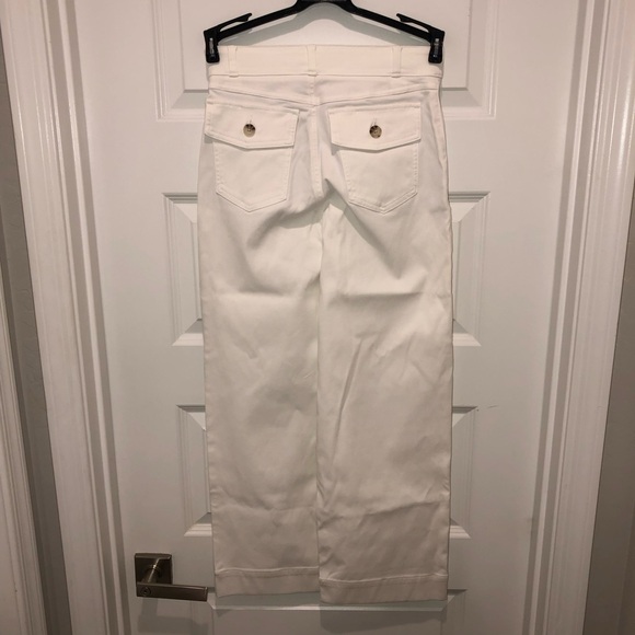 New SPANX White Stretch Twill Cropped Wide Leg Pants Shaper Girdle sz S - Picture 8 of 8